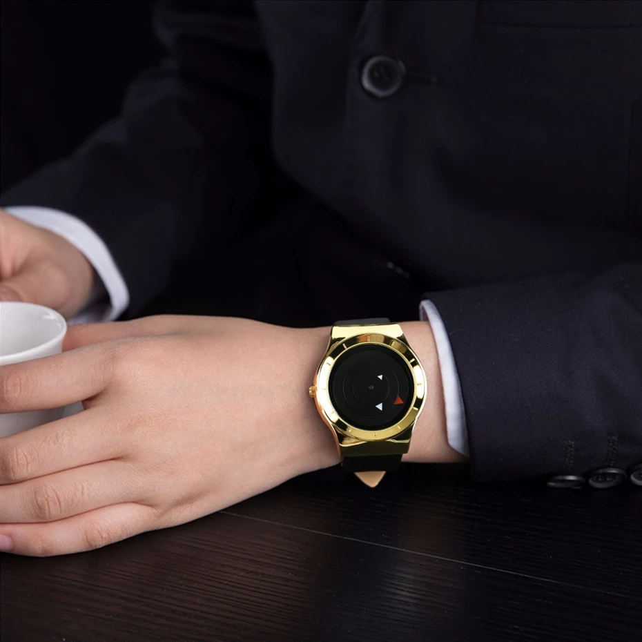 PAIDU Watch Men Creative Watches Unique Triangle Pointer Turntable Dial Quartz Watch Mens Watches erkek kol saati heren horloge