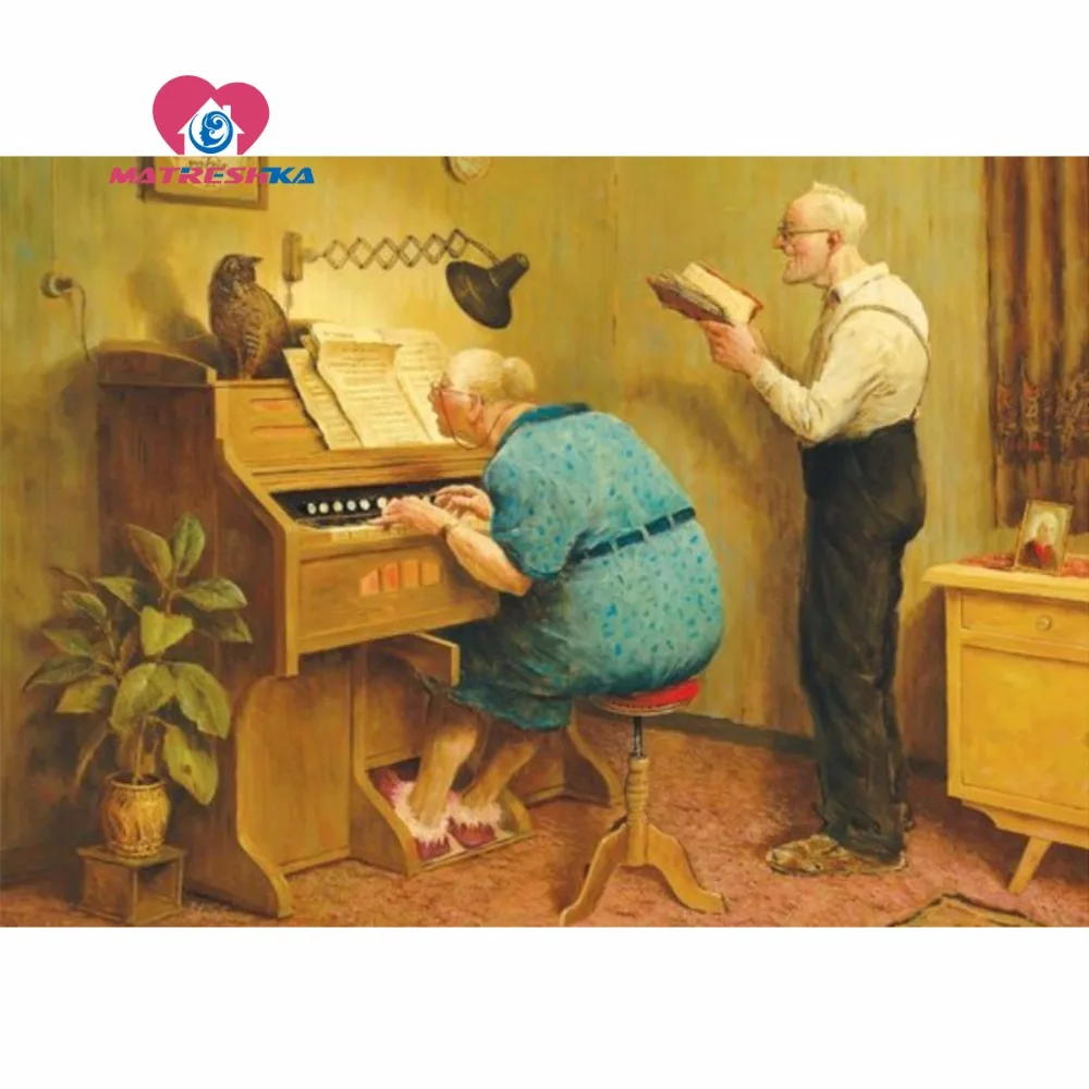 hobby crafts Diamond embroidery old couple painting full square Pictures of crystals Mosaic drawings diy mosaics | Дом и сад