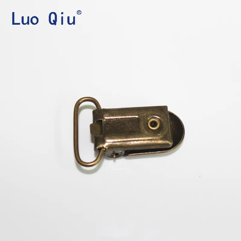 Luo Qiu 300 pcs/lot U shape 35*20mm Bronze Suspender Clips for Trousers Garment Clip practical Webbing clip pacifier clip metal