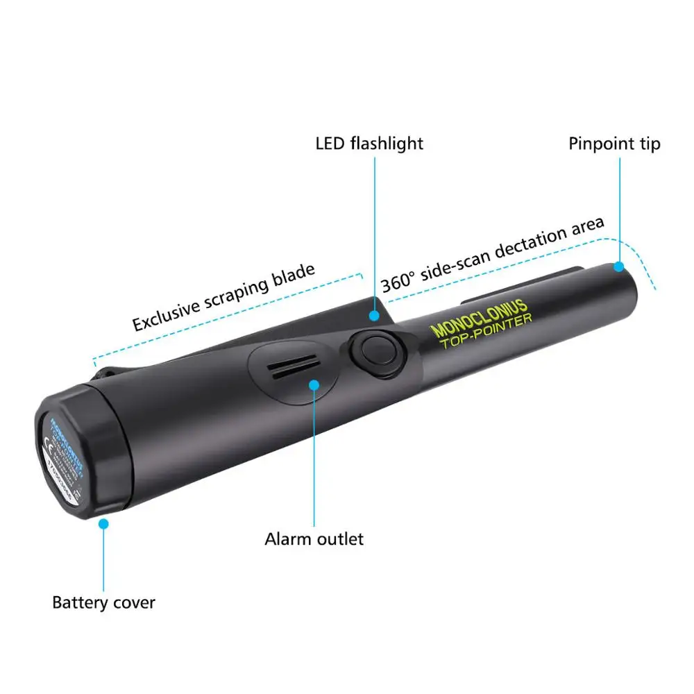 Американский бренд Monoclonius 4 см обнаружение на PinPointer IP68 Водонепроницаемый детекторы золота подземный детектор металла золота