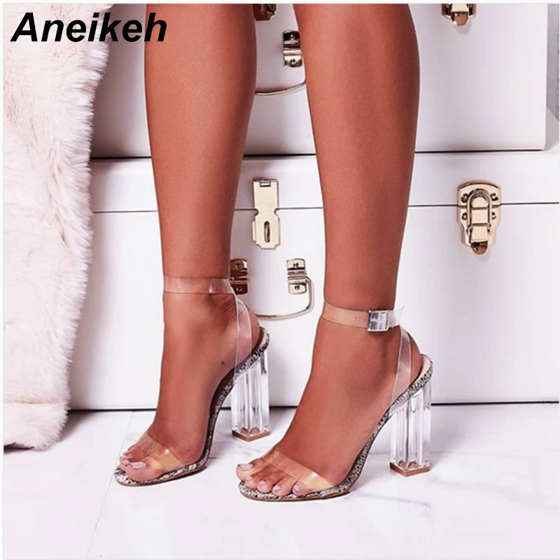 clear glass heels