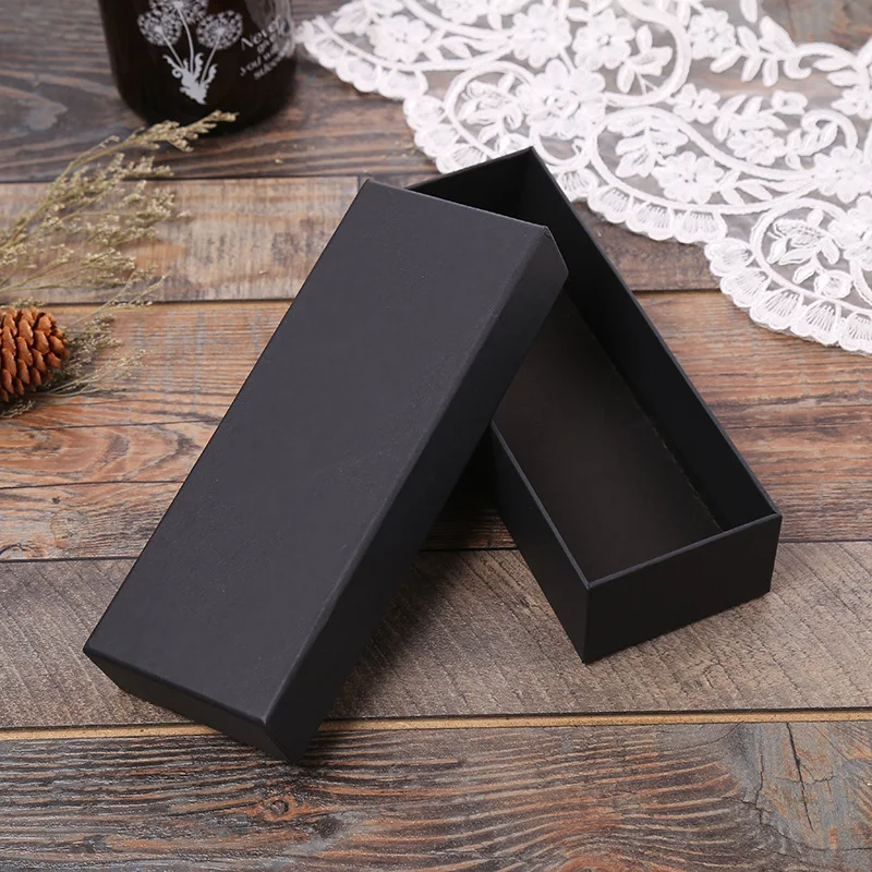 [4Y4A] 100 шт. черные бумажные подарочные коробки [принимаем логотип на заказ] нижнее белье носки косметические ожерелья ювелирные изделия и