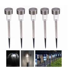 5/10 шт. светодиодный светильник на солнечных батареях из нержавеющей стали, водонепроницаемая лампа для газона, для наружного сада, двора- M25