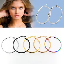 10-70 мм, сексуальные большие серьги из нержавеющей титановой стали, круглая пряжка, серьги-кольца, аксессуары для женщин, ювелирное изделие, подарок