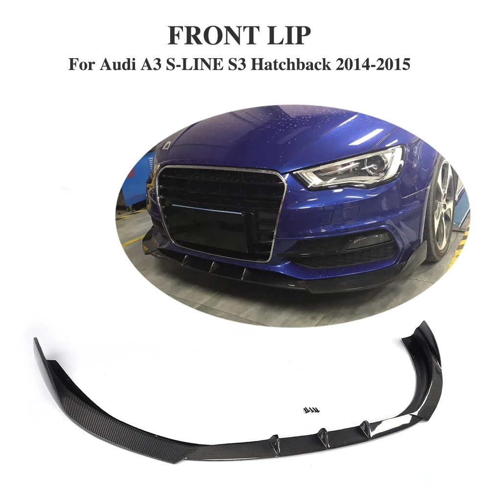 Carbon Fiber Front bumper Guard lip Chin for Audi A3 S-LINE S3 Hatchback 2014-2015 Non For A3 Sedan Car Styling