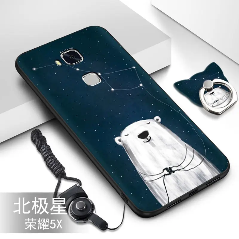 

Huawei Honor 5X Case.Color pattern soft tpu silicone back cover with Ring Function for case Huawei Honor 5X coque fundasb#VA
