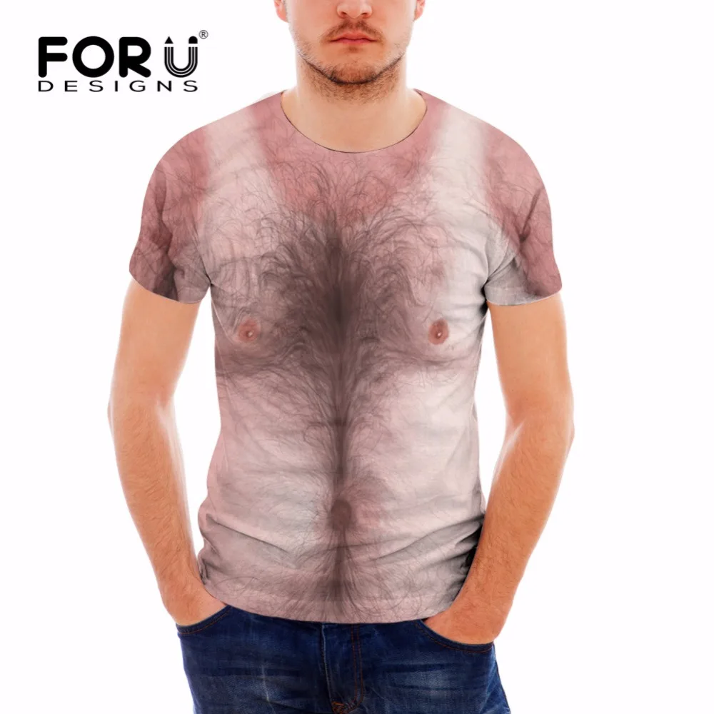 Slim T-shirt Tops T-Shirt 3D Muscle Print Tee Funny Men Male Casual Short Sleeve