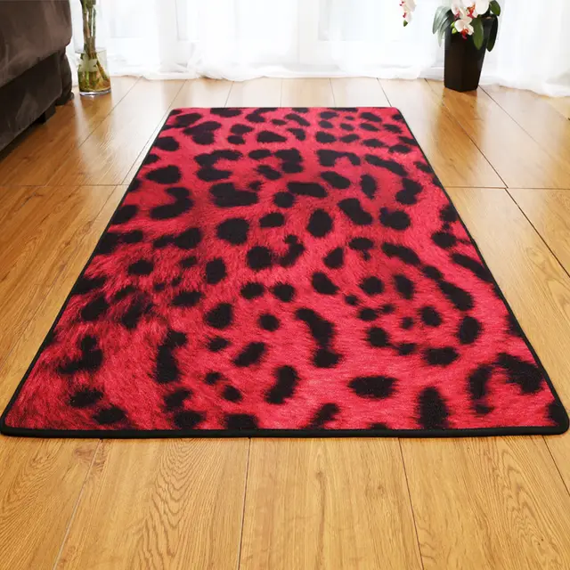Cigi Rote Rose Leoparden Teppich Schlafzimmer Wohnzimmer Decken