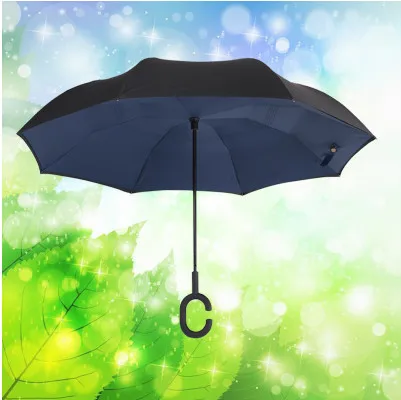 26 цветов двойной слой обратный зонтик открыть/закрыть в узком космосе креативный Графический ветрозащитный автомобильный зонтик - Цвет: 19