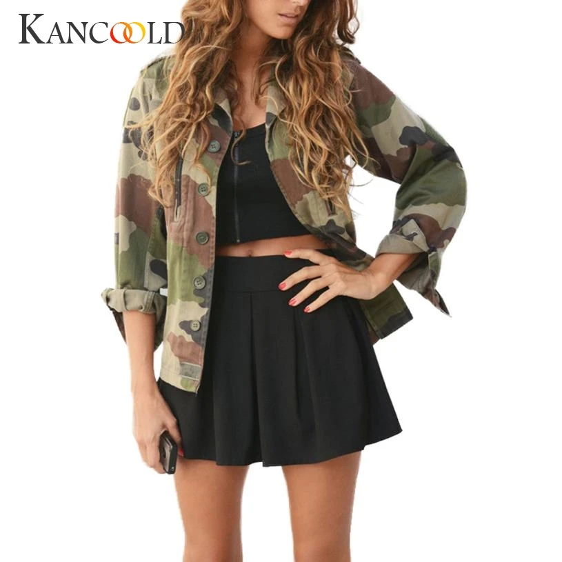 New 2017 Fashion Women Camouflage Jacket Coat Autumn