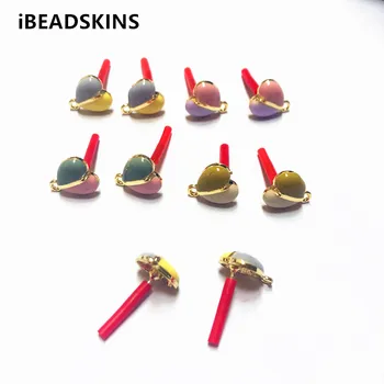 

New arrival!12x11mm 50pcs/lot mix color zinc alloy with heart Stud earring/earrings accessories/Earring parts for Jewelry DIY