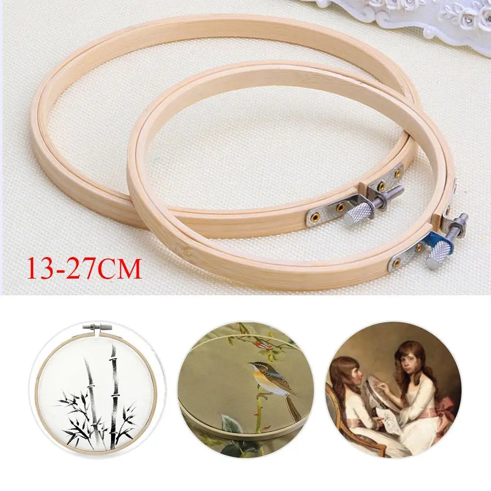 

13-27cm Wooden Frame Hoop Circle Embroidery Round Machine Bamboo For Cross Stitch Hand DIY Household Craft Sewing Accessories