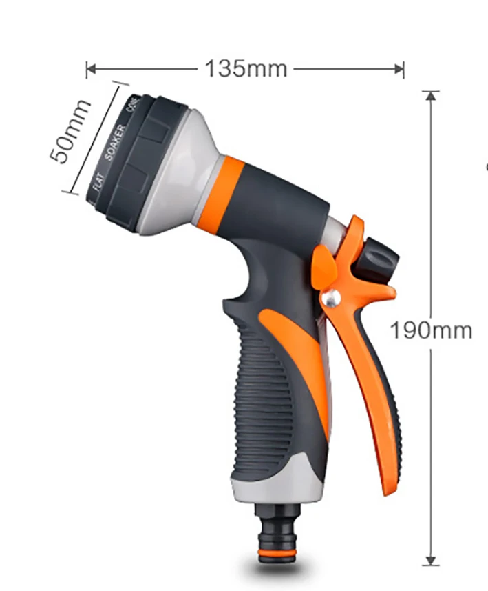 Details about   TACKLIFE Hose Nozzle 8 Patterns No-Squeeze Sprayer High Pressure Flow Control 