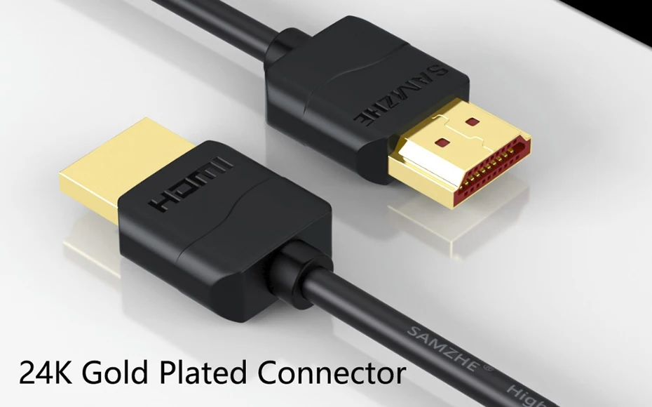 SAMZHE hdmi кабель Мягкий тонкий hdmi к hdmi 2,0 4K UHD 3D 0,5 м 1 м 1,5 м 2 м 3 м для PS3 PS4 xbox проектор HD lcd Apple tv компьютер