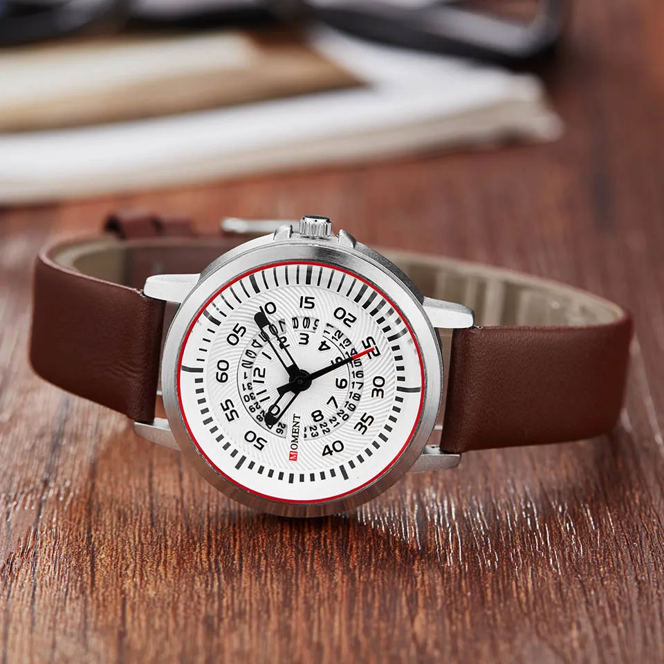 Уникальный проигрыватель пара часов для мужчин для женщин наручные часы Lover Дата Кожаный ремешок Часы Спорт Мужские кварцевые часы подарок ко Дню Святого Валентина - Цвет: Brown Women watch