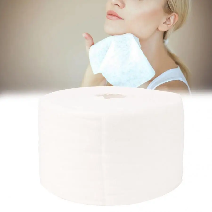 

50m Disposable Cleaning Face Towel Makeup Remover Skin Care Cotton Pads Roll 100% Cotton Wipes Makeup Pads