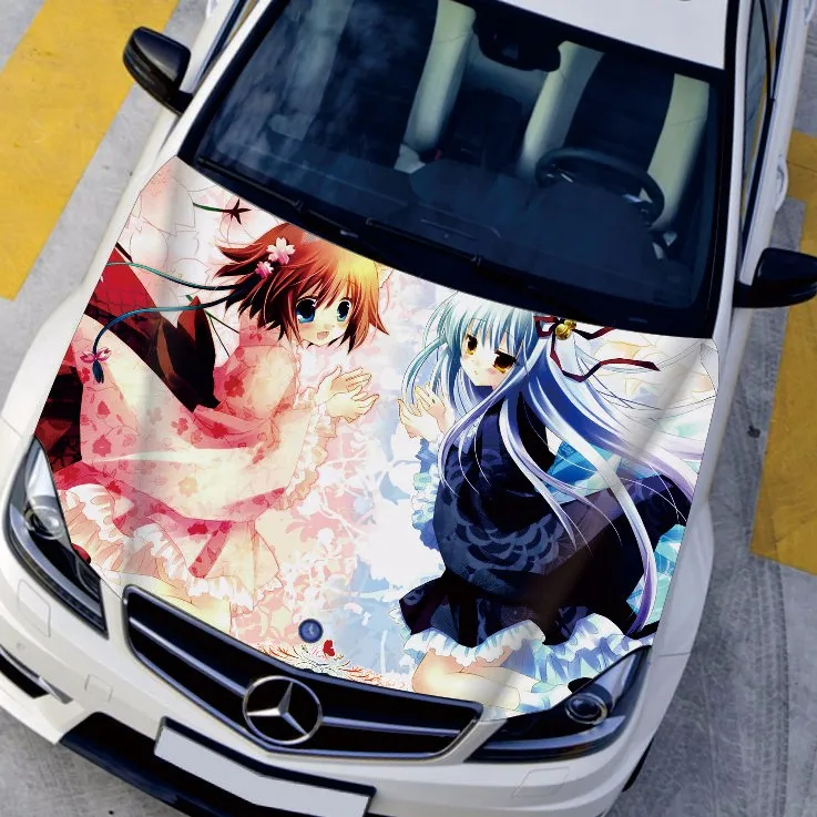 Левая сторона автомобиля Наклейка s двигатель капот DIY японского аниме стикер Highschool милые девушки гонки дрейфующих наклейки Festa мультфильм шоу