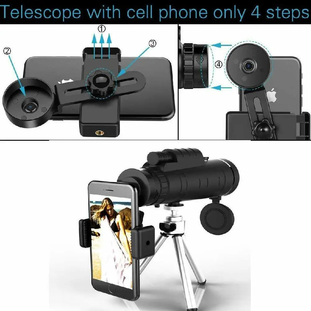 Group Vertical 50x60 портативный HD оптический монокулярный телескоп День/ночное видение+ зажим для телефона+ штатив