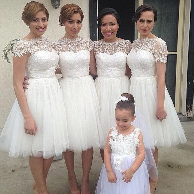 short tulle bridesmaid dresses