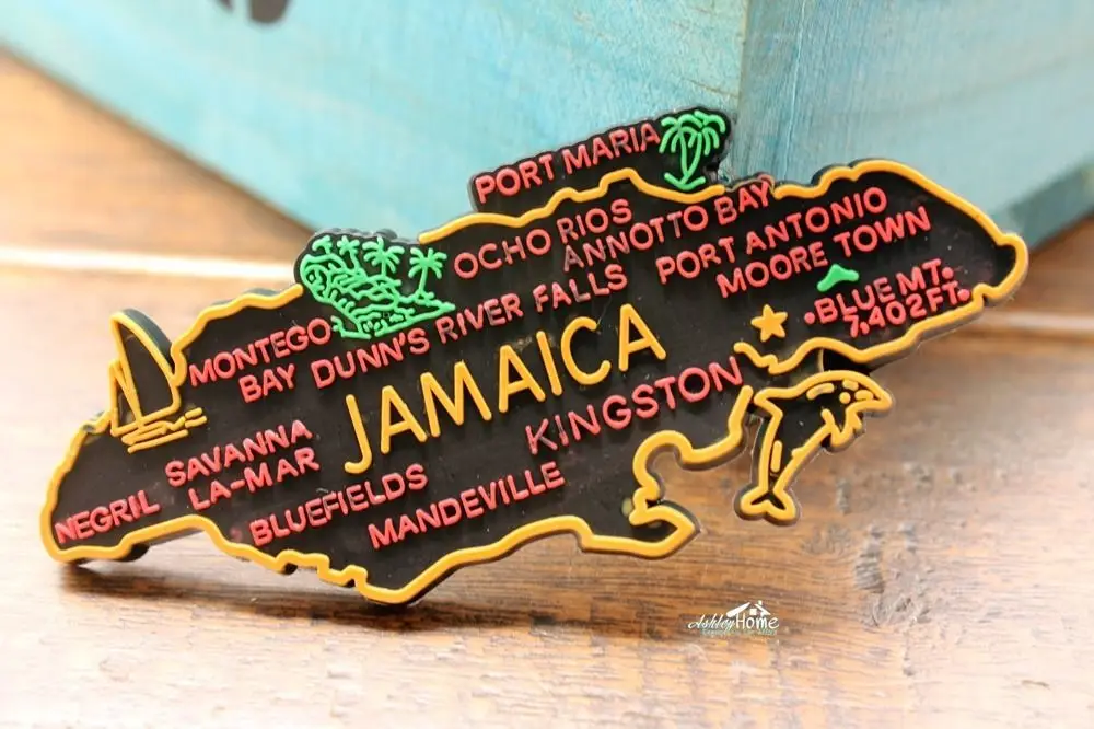 Jamaica Map Tourist Travel Souvenir Rubber Fridge Worldwide GIFT