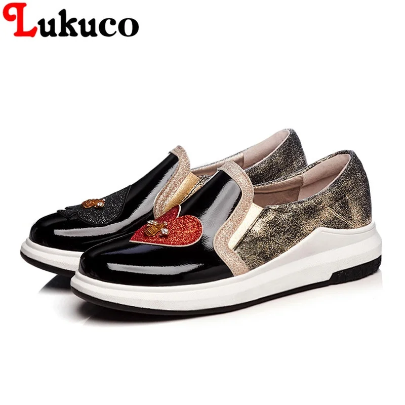 

New design Lukuco women Flat Platform mixed colors CN largre size 34 35 36 37 38 39 40 41 42 43 handmade custom casual shoes