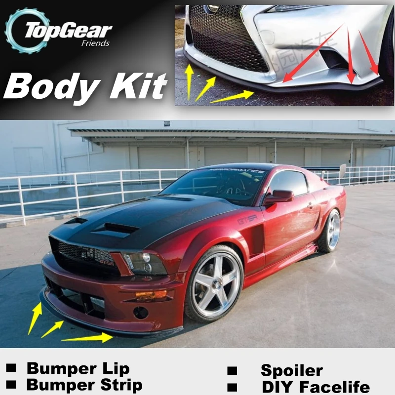 Бампер для губ дефлектор губ для Ford Mustang GT/CS передний спойлер юбка для TopGear вентиляторы Тюнинг автомобиля/комплект кузова/полоса