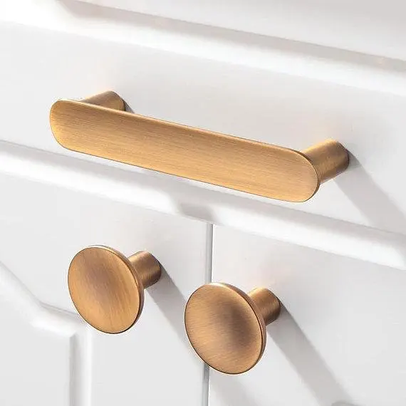 3 75 5 6 3 Brushed Brass Cabinet Door Handles Knobs Drawer