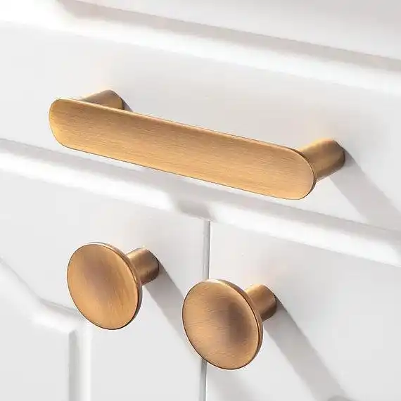 3 75 5 6 3 Brushed Brass Cabinet Door Handles Knobs Drawer