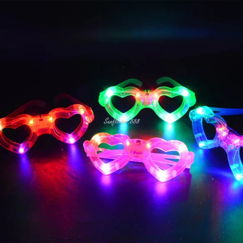 

Birthday Party Wedding LED Flashing Heart Eye Mask Glowing Eye Glasses Light Up Toys For Adult Children