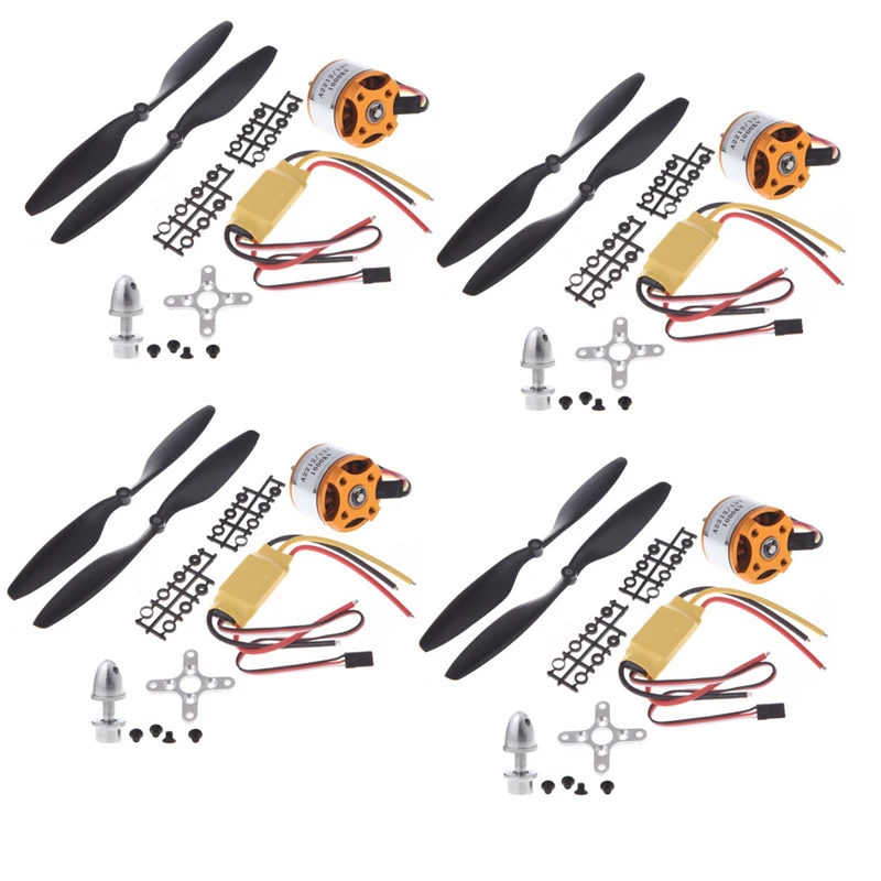 4 компл./лот A2212 1000KV Бесколлекторный двигатель + 30A ESC 1045 пропеллер Quad-Rotor Набор для RC