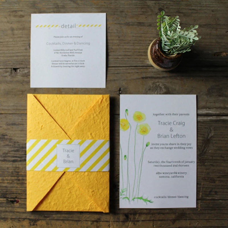 

Custom Wedding Invitations Print Your Invite Wording -- Set of 10 pcs