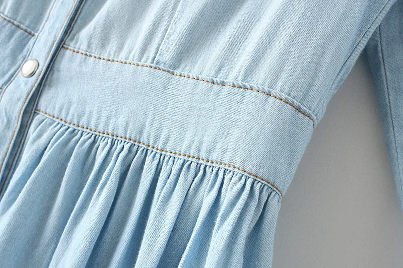 Новое поступление Высококачественная женская одежда больших размеров, женское модное Повседневное платье из синей джинсовой ткани 4XL, элегантные облегающие джинсовые платья