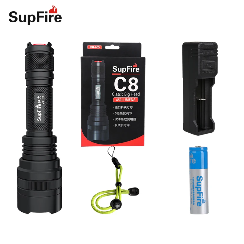 

Flashlight C8 Portable LED Light Powerful Torch Light Hunting Camping Flashlight Bike Light for Convoy Sofirn LED Light S023