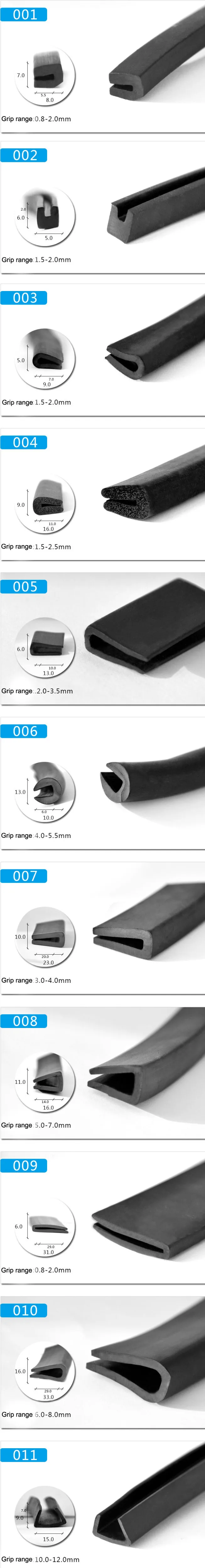 15 мм x 9 мм Стеклянная кромка Защитная обшивка резиновая дверная уплотнительная прокладка уплотнитель-тип 011