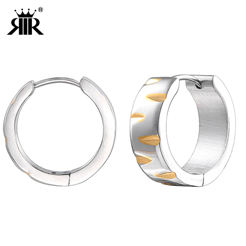 

RIR Fashion Simple Small Round Hoop Earrings Unique Circle Earrings for Women Silver and Gold Tone