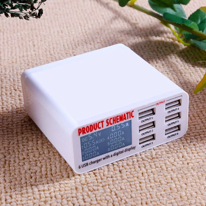 New Power Adapter Traval Wall Charger with EU Plug 6 Eight USB Ports Charger for Iphone