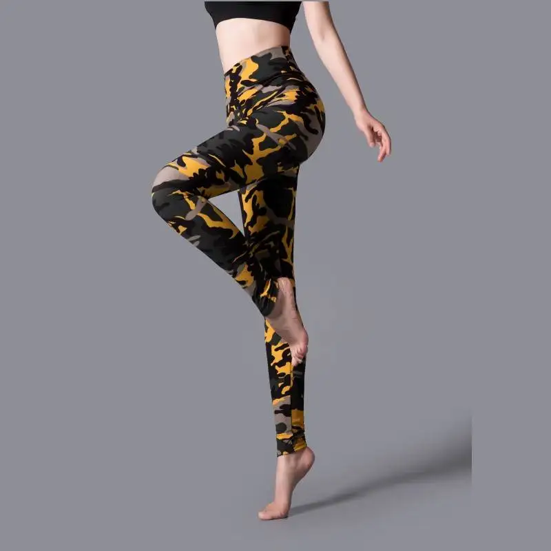 YSDNCHI новая полосатая лосины с леопардовым принтом Для женщин Высокая Талия, спортивные Леггинсы спортивных Push Up брюки Фитнес леггинсы