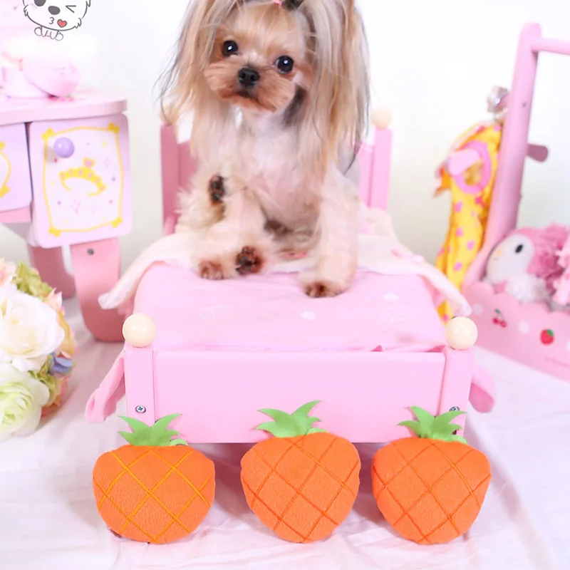 Creative Frog Pineapple Dog Voice Toys Puppy Cotton Chew Squeaky Plush