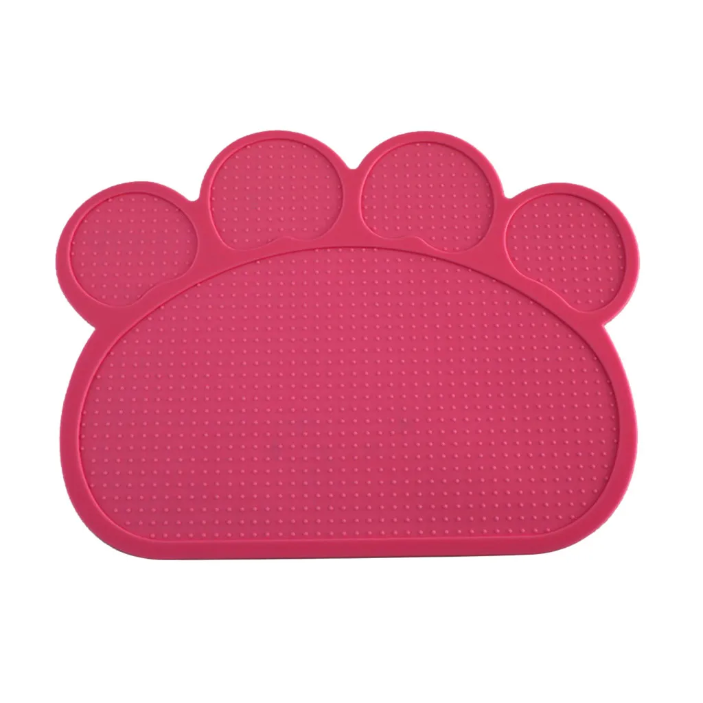Силиконовый коврик для кормления домашних животных, нескользящий коврик для еды для собак, кошек - Цвет: Hot Pink