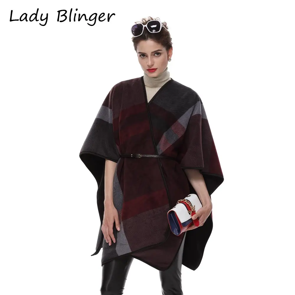 Lady blinger классические клетчатые палантины искусственный кашемир накидка толстые