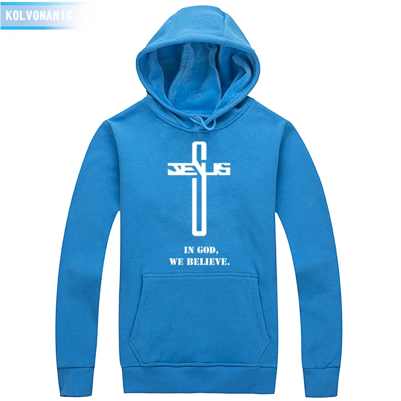 

In God We Believe Sweatshirt Men Savior God Jesus Religion Prayer Faith Christian Printed Hoodies Men Clothes Tops Casual Hoody