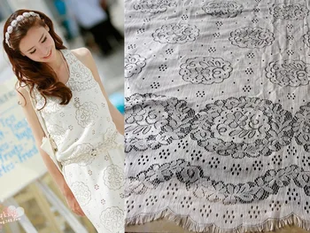 

Wholesale price good quality french lace fabric for spring summer dress 1.5 M X 3 M / PCS high quality cotton lace