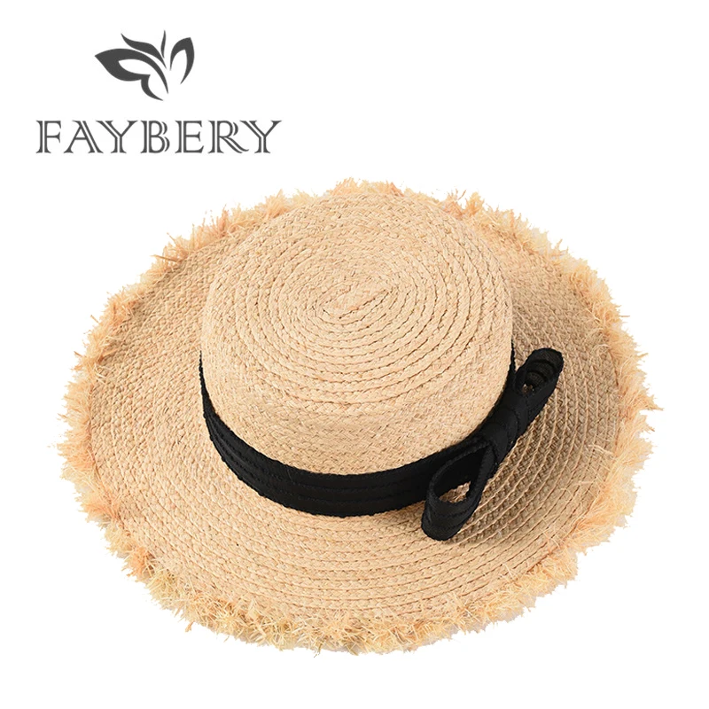 

Summer Raffia Straw Hats for Women Wide Brim Sun Hat for Beach Dresses Bow Beach Hat Outdoors