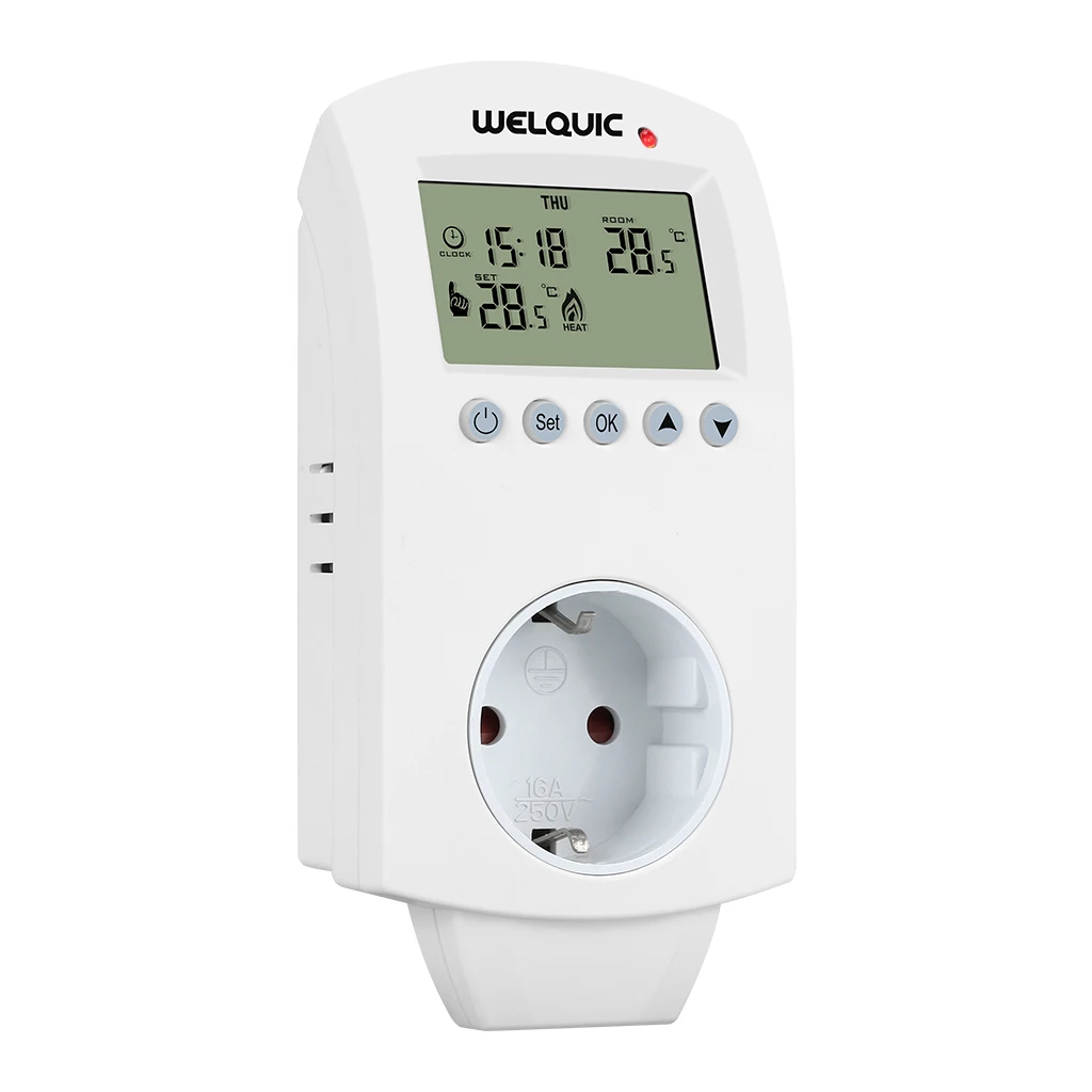 Welquic Plug in Отопление термостат охлаждения 5 2 дня программируемый Температурный