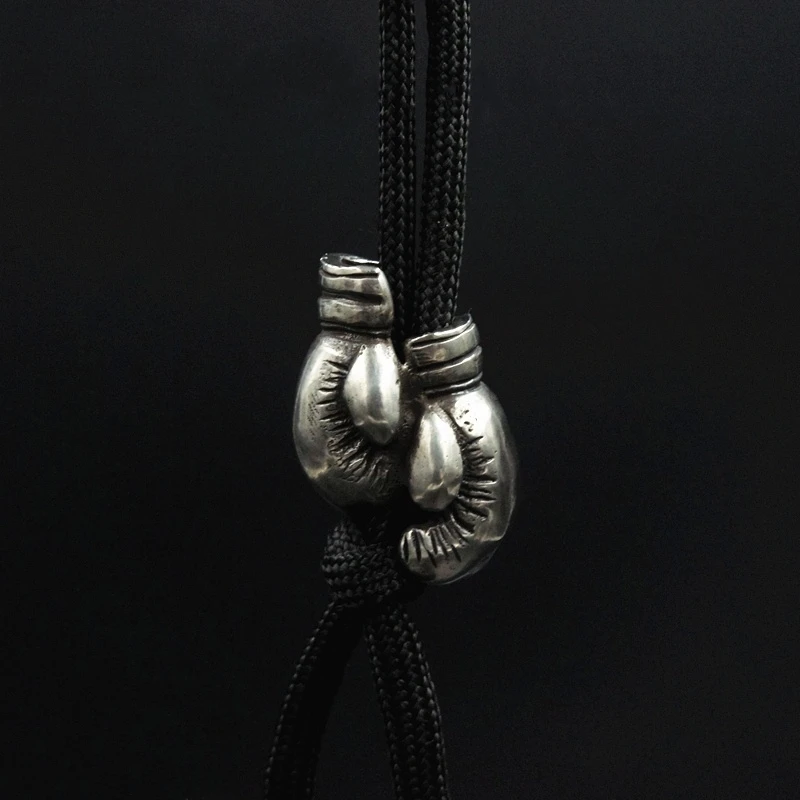 Тибетский серебряный боксерские перчатки нож подвеска ручной работы Подвеска «сделай сам» подвесной кулон с орнаментами бусы на веревочке - Окраска металла: Посеребренный