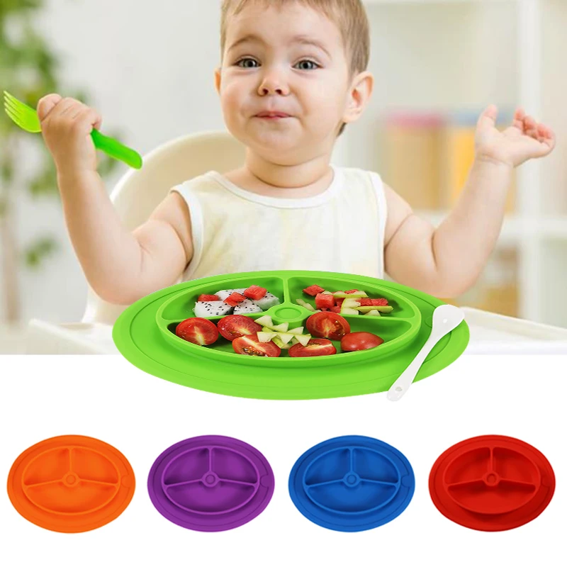 Vaisselle portable assiette de riz Silicone | 1 pièce bébé napperons de qualité alimentaire enfants aspiration à la Table à manger, cuisine vaisselle 5 couleurs