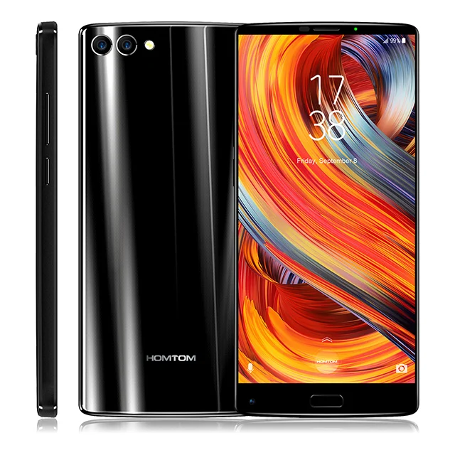 HOMTOM S9 Plus 18:9 HD+ 5.99" Tri-bezelless Full Display Cell phone MTK6750T Octa Core 4G RAM 64G ROM Dual Back Cam Smartphone - Color: Global Version Black