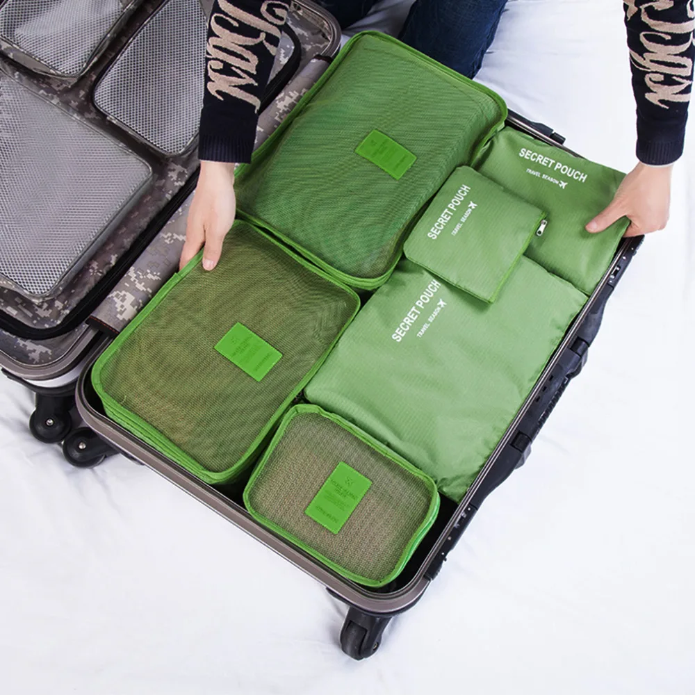6 шт./компл. корейский стиль дорожная домашняя сумка для хранения багажа органайзер для хранения одежды Портативный чехол 6 цветов Прямая