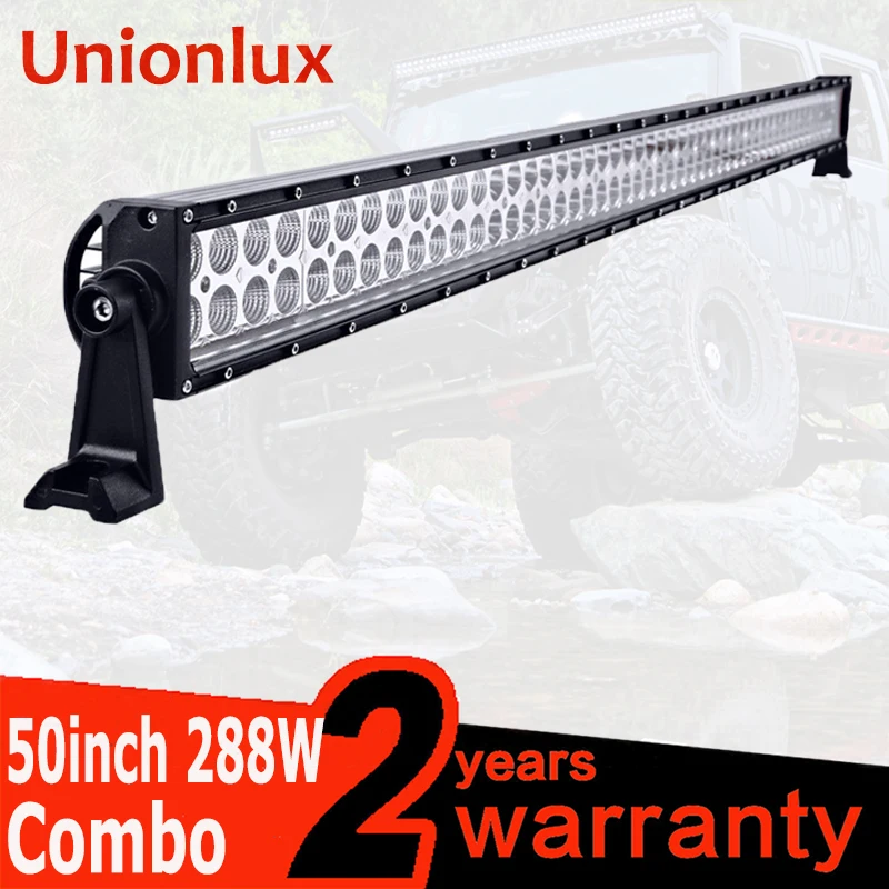 50INCH 288W LED Work Light Bar Combo For OffRoad Boat Car Roof Truck 4x4 SUV ATV Fog Driving Auto Lamp Spot Flood | Автомобили и