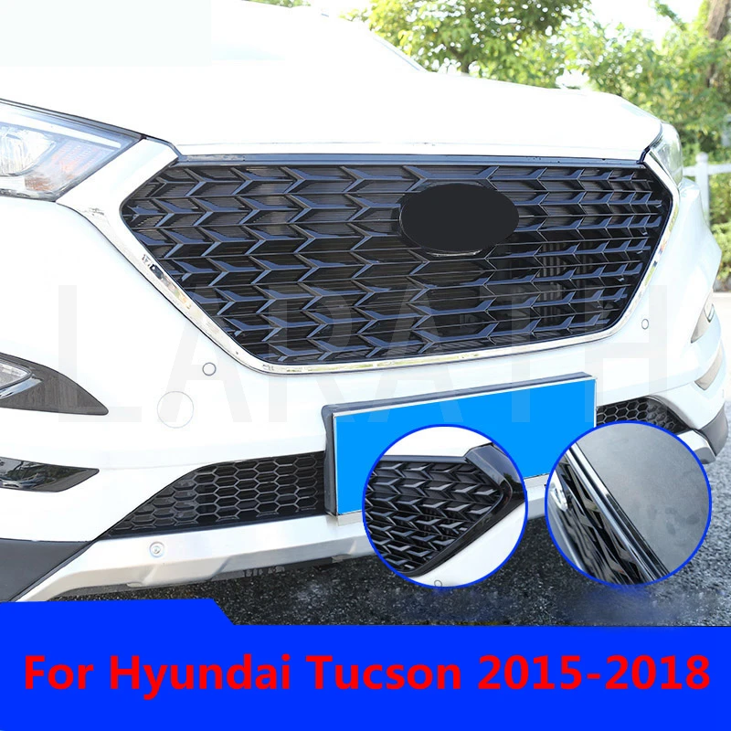 Для hyundai Tucson- FUSION гоночная решетка гриль Передняя Маска Крышка грили подходит для FUSION MONDEO черный серебристый автомобильный Стайлинг